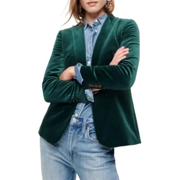 J. Crew Factory Jackets & Blazers - Jcrew factory boardwalk blazer in great green velvet. SZ. 12